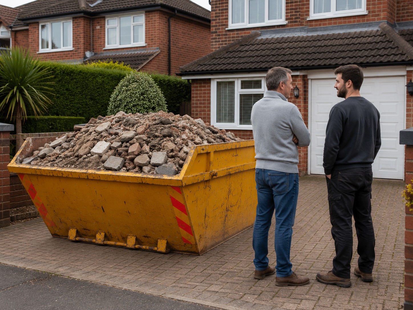 skip on driveway